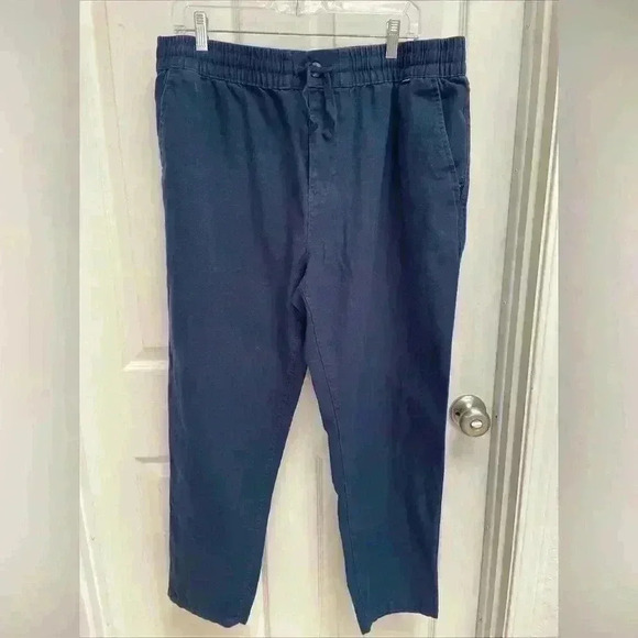 Hurley Mens Navy Cotton Pants Elastic Waist Size XL - Zipper/Button - Picture 1 of 10